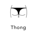 Sweet and Sporty Bottoms Category with icon showing the thong silhouette