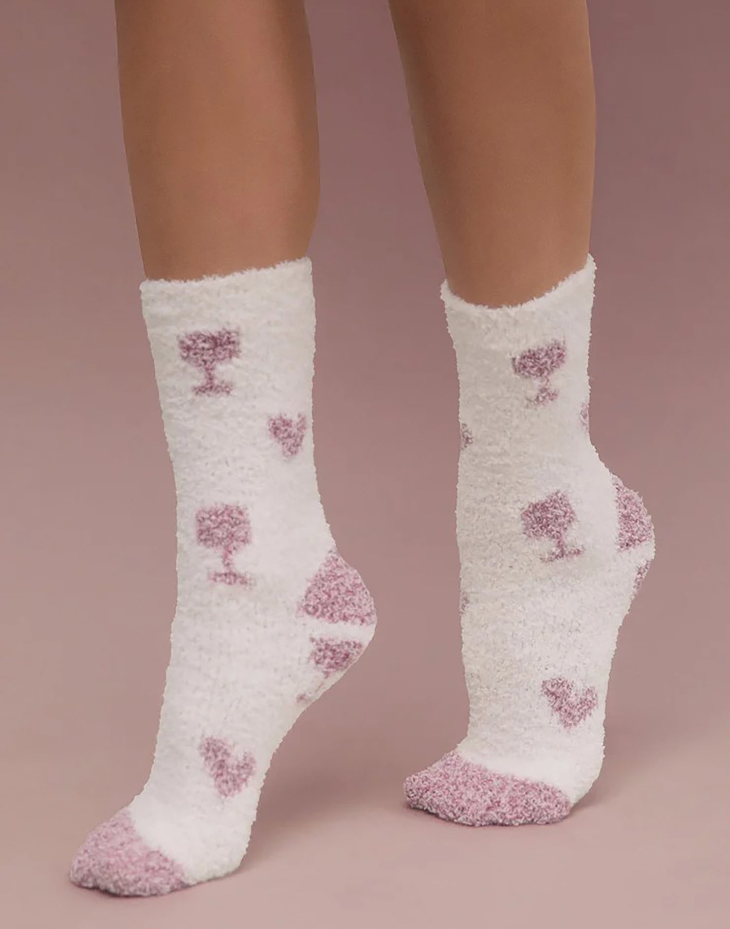 2-Pack Plush Wine Socks by Z Supply in Bone - Product View