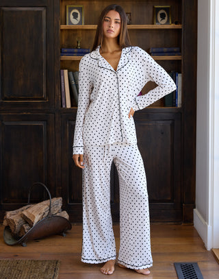 AUSTIN LONG SLEEVE SHIRT - IVORY DOT
