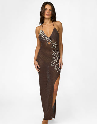 chelsea mesh dress Chelsea Mesh Cut Out Maxi Dress - Black