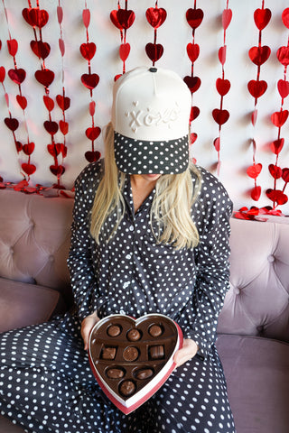 Black Polka Dot - Long Pajama Set by KenzKustomz