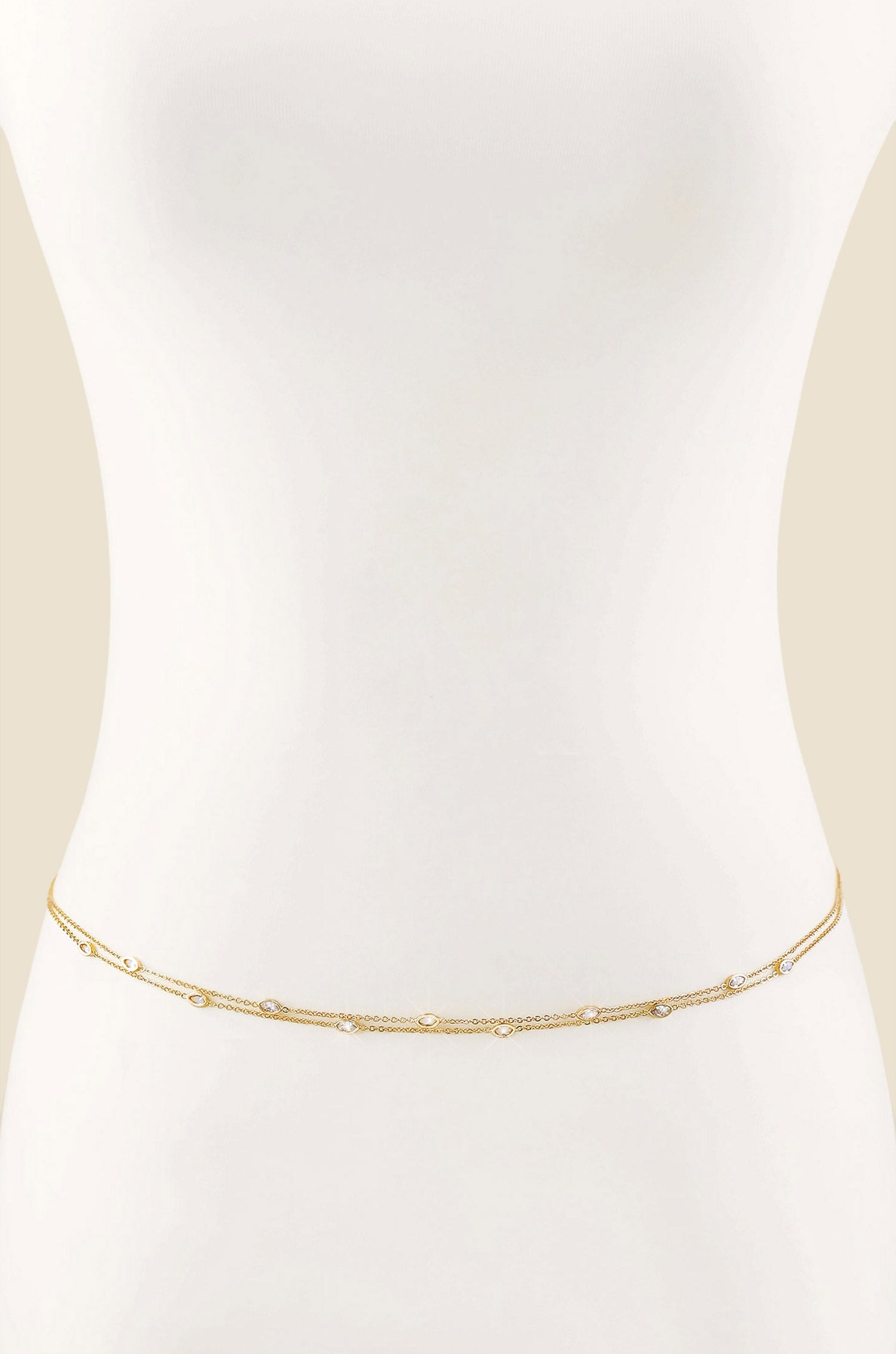 Crystal Dotted Delicate Strands Body Chain