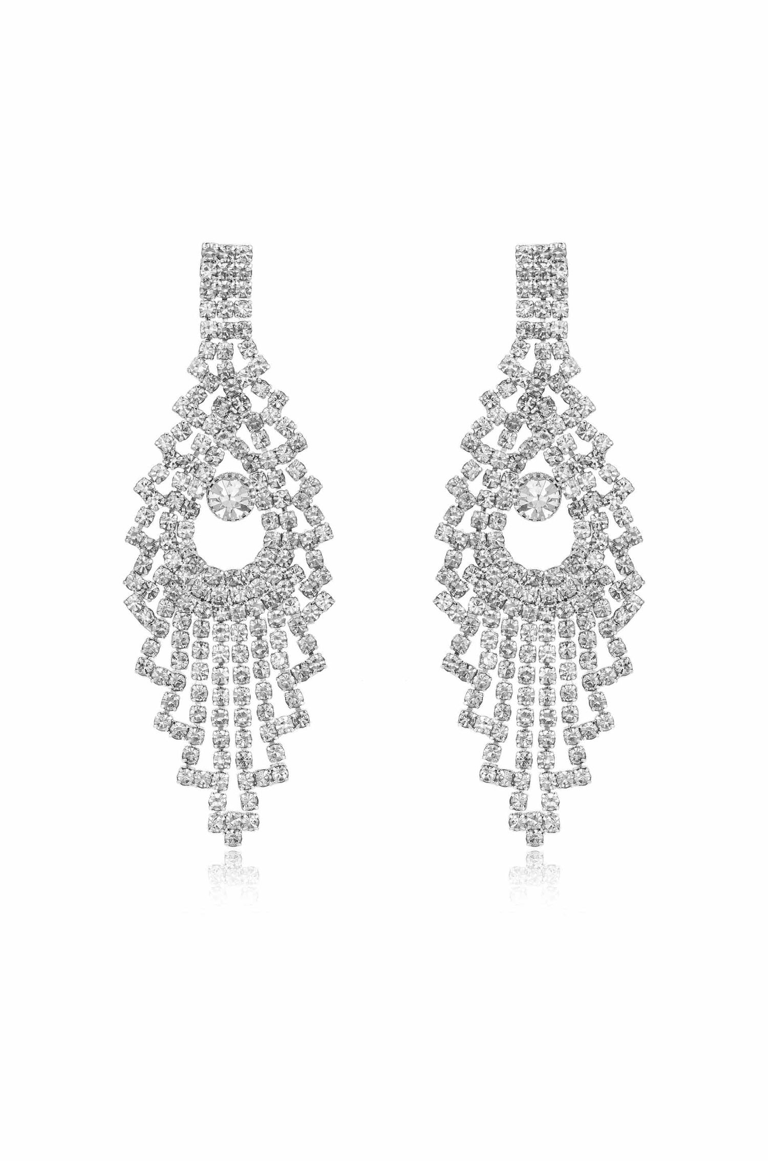 Charming Chandelier Crystal & Silver Plated Earrings