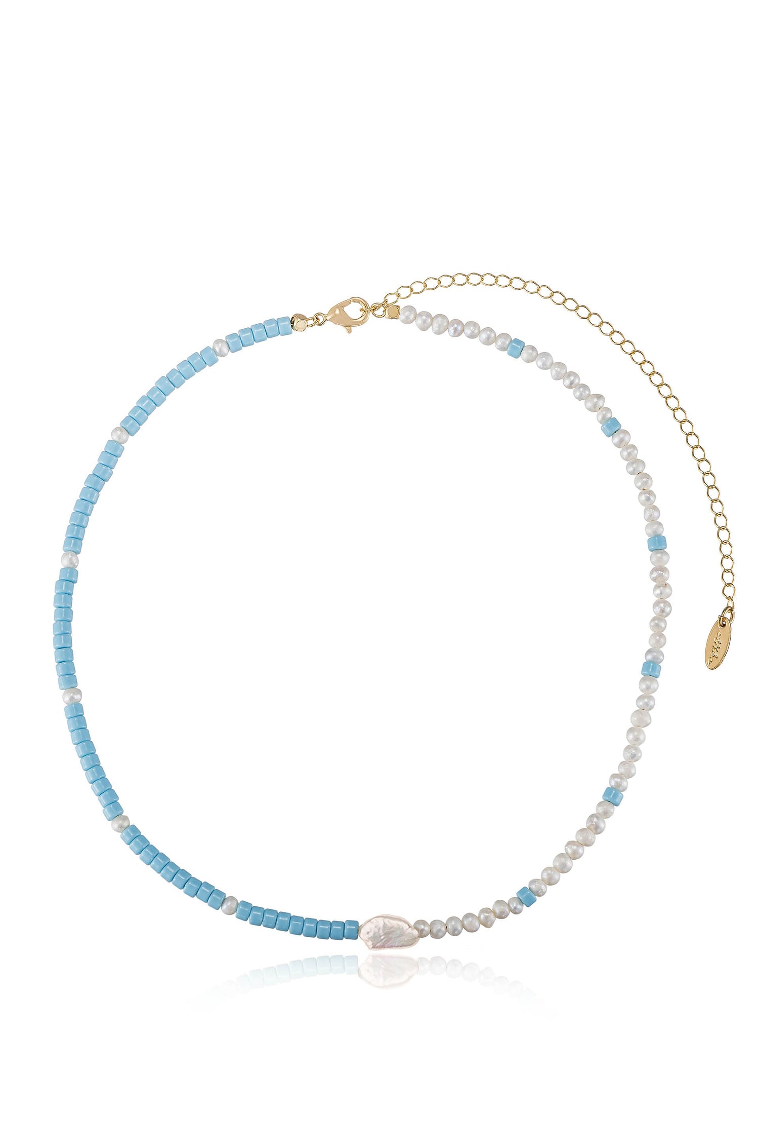 Beach Day Turquoise and Pearl Strand Necklace