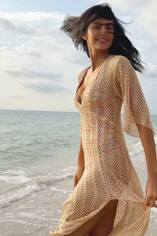 GOLDEN MESH COVER-UP by Becca