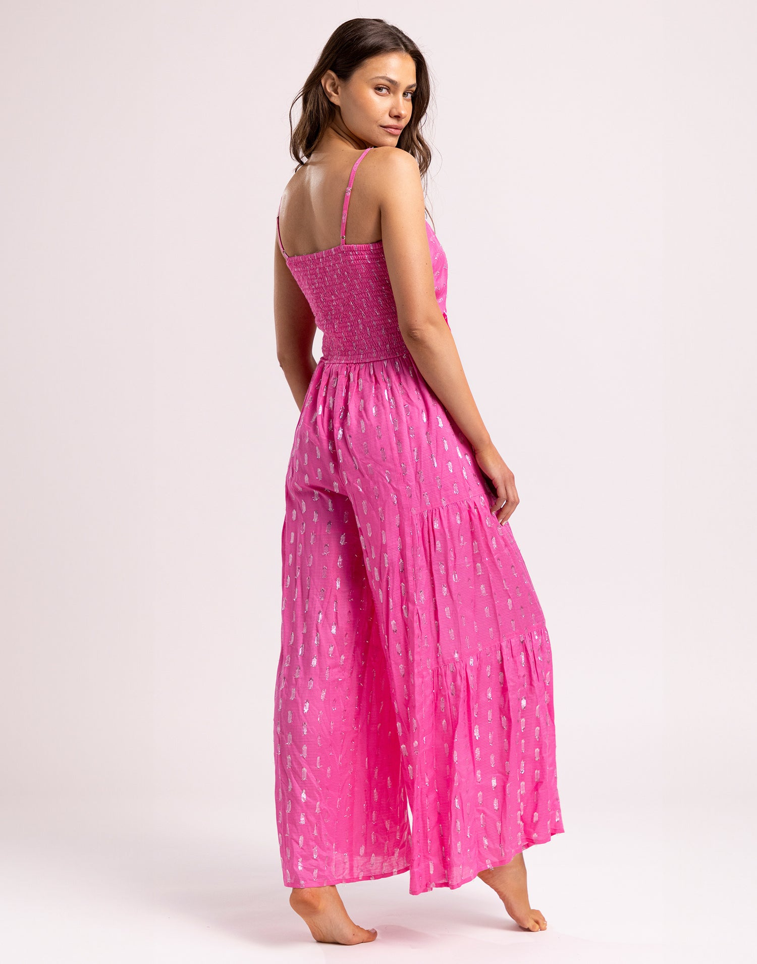 Ray Jumpsuit in Pink - Back View