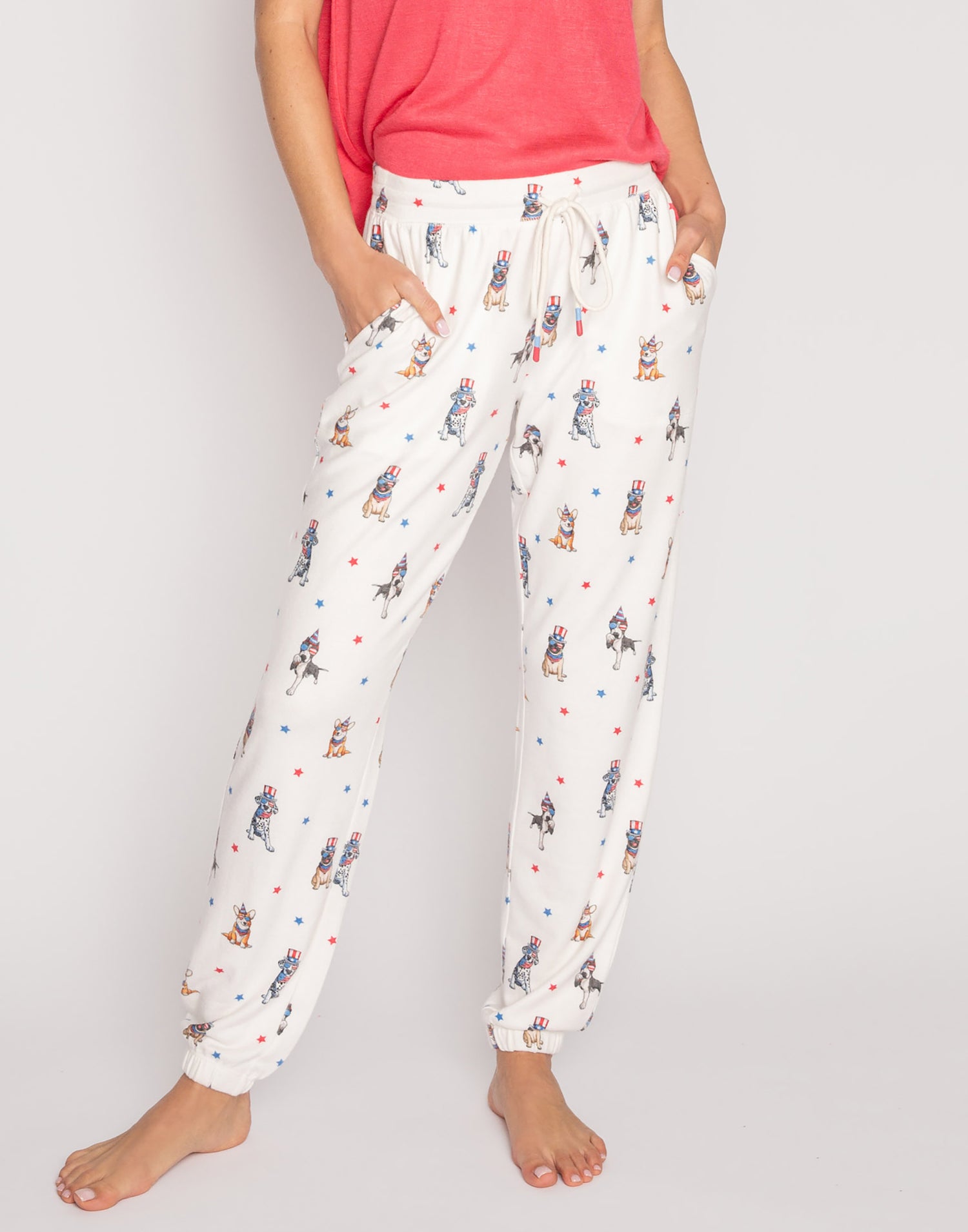 Star Spangled Banded Pant in Ivory
