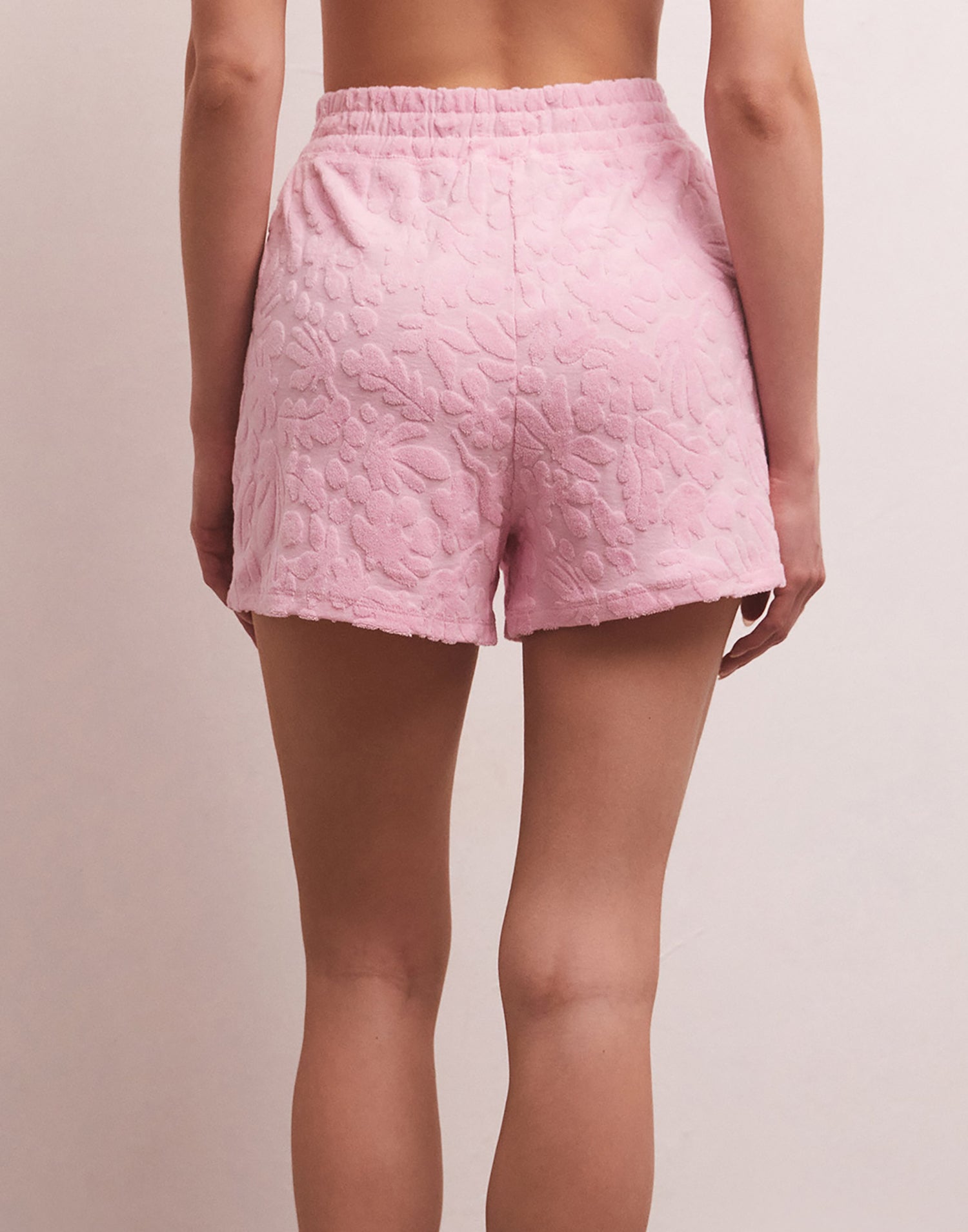 Vacay Terry Short by Z Supply in Paradise Pink - Back View