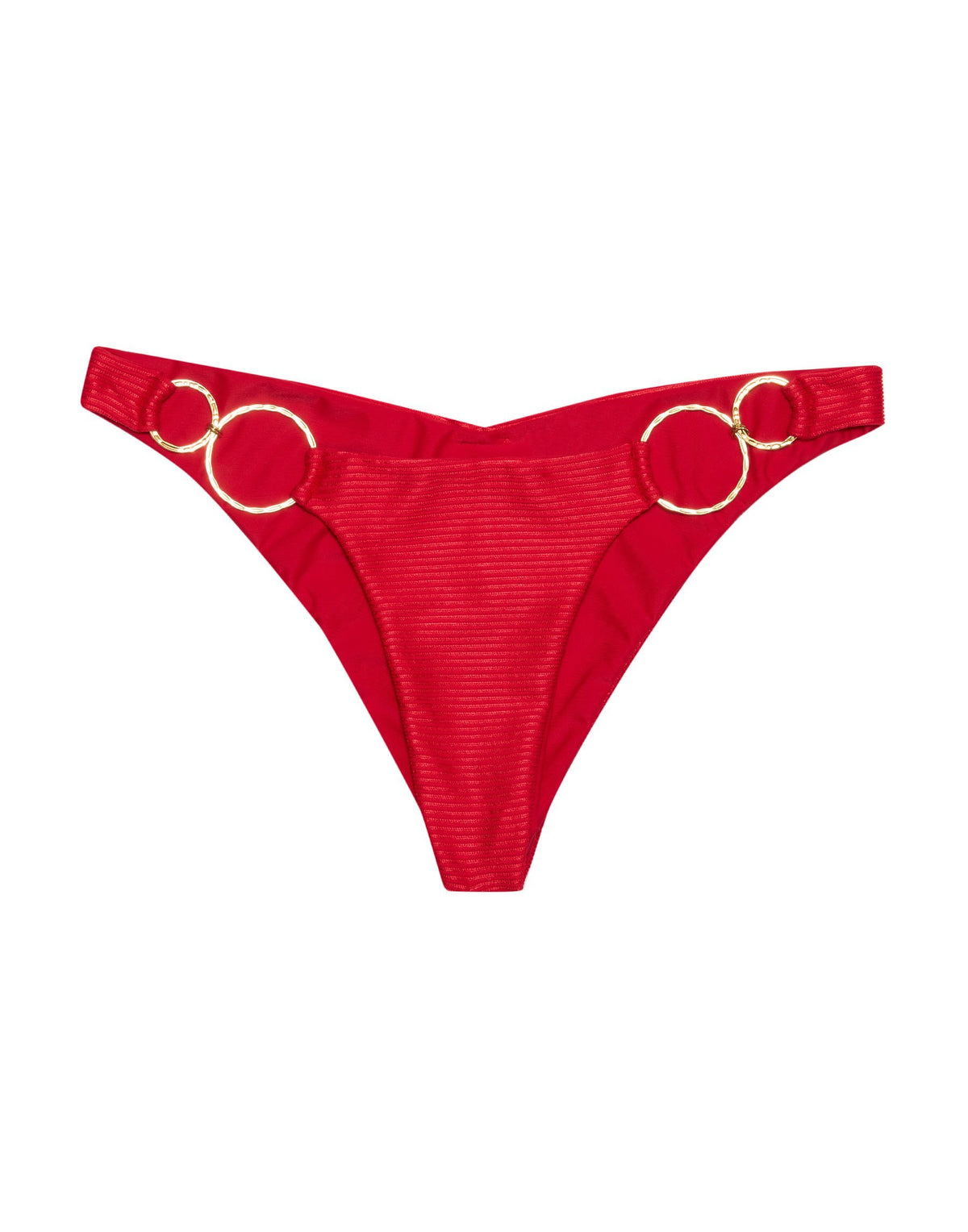 Nadia Midi Bikini Bottom in Red Rib | Beach Bunny Swimwear