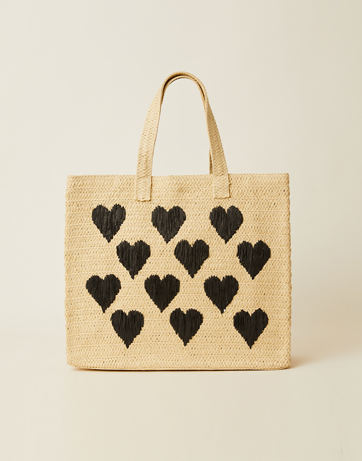 Be Mine Tote by BTB Los Angeles in Natural/Black - Product View