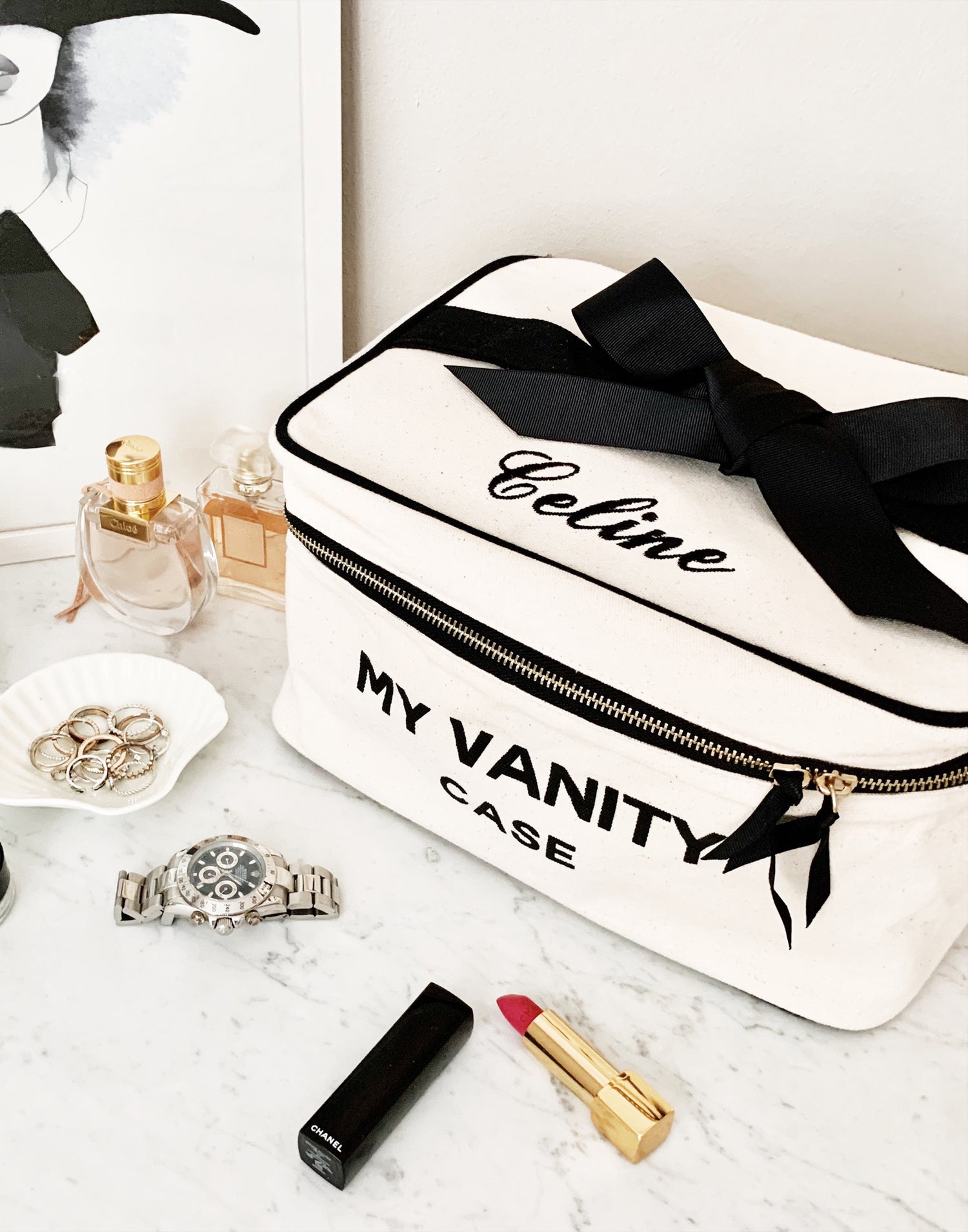 My Vanity Case in White by Bag-all - Angled View