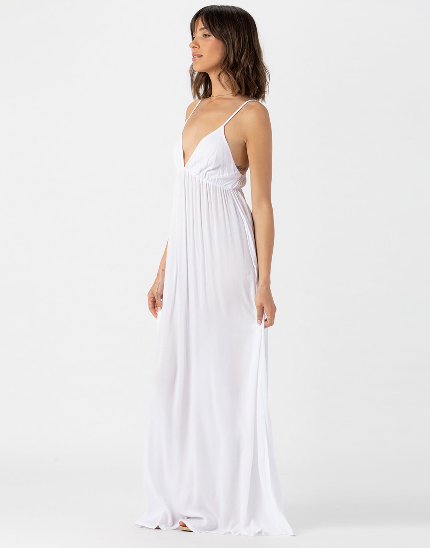 Gracie Maxi Dress by Tiare Hawaii in White - Angled View