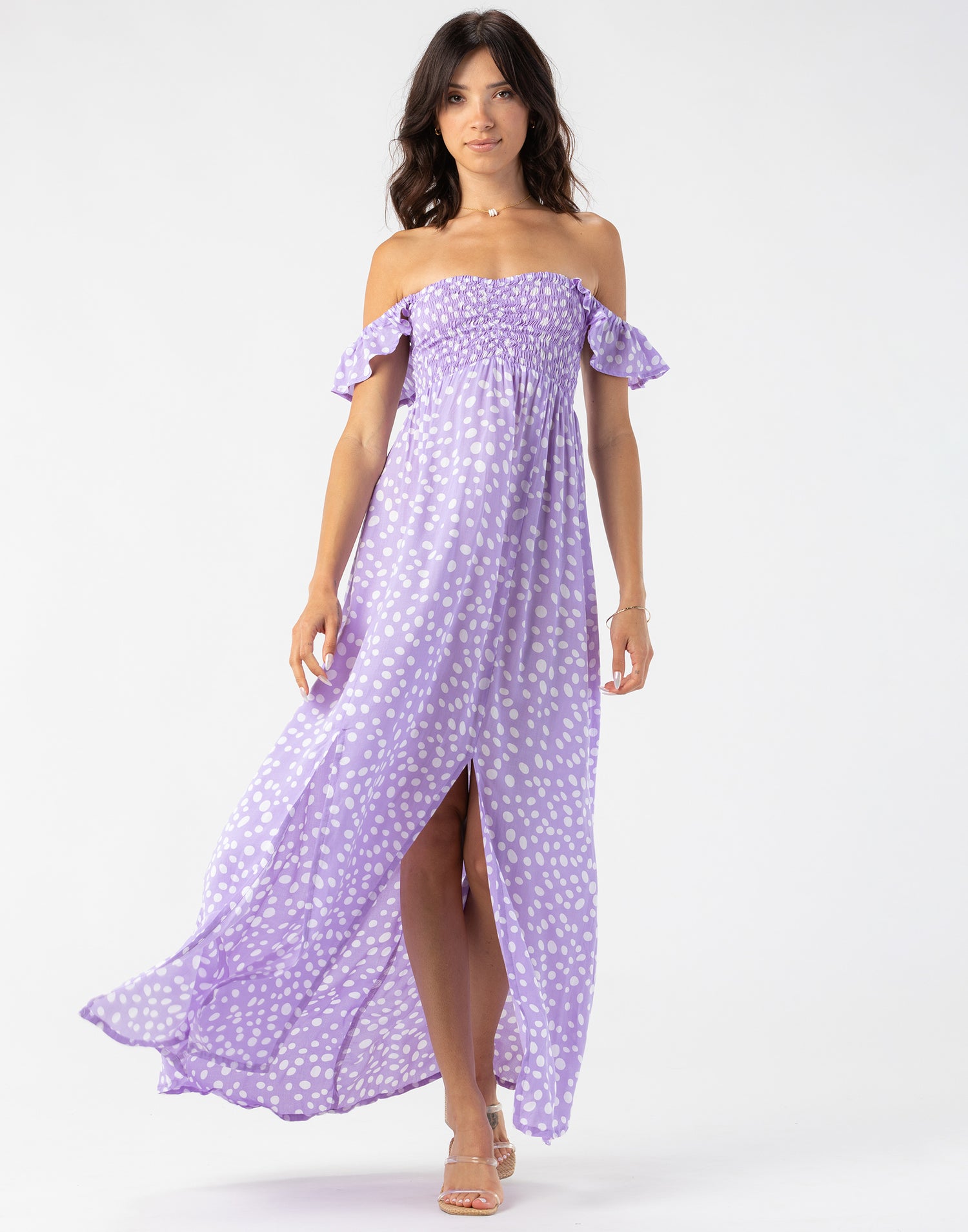Hollie Maxi Dress by Tiare Hawaii in Lavender - Front View