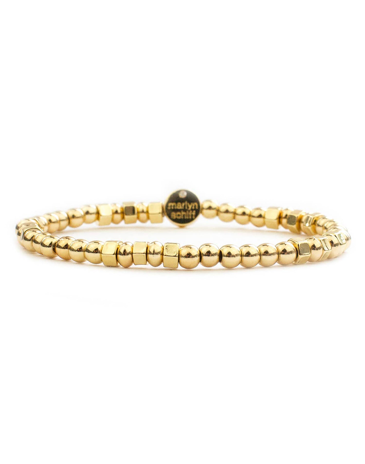 Mixed Shape Beaded Bracelet by Marlyn Schiff in Gold - Product View