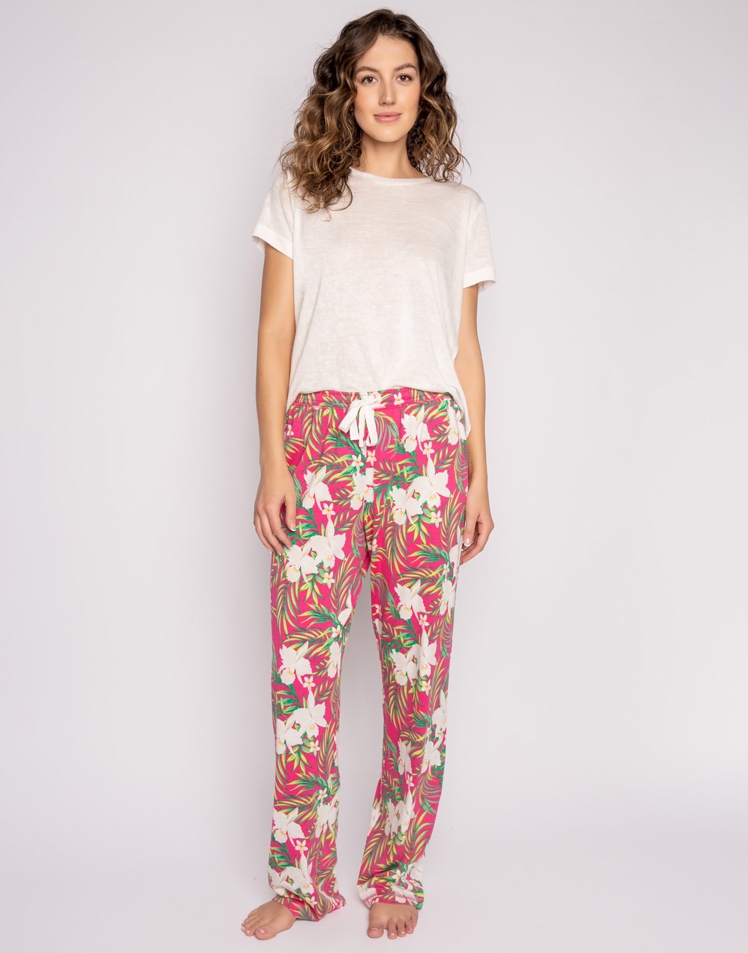 Playful Prints Pant by P.J. Salvage in Fuschia - Front View