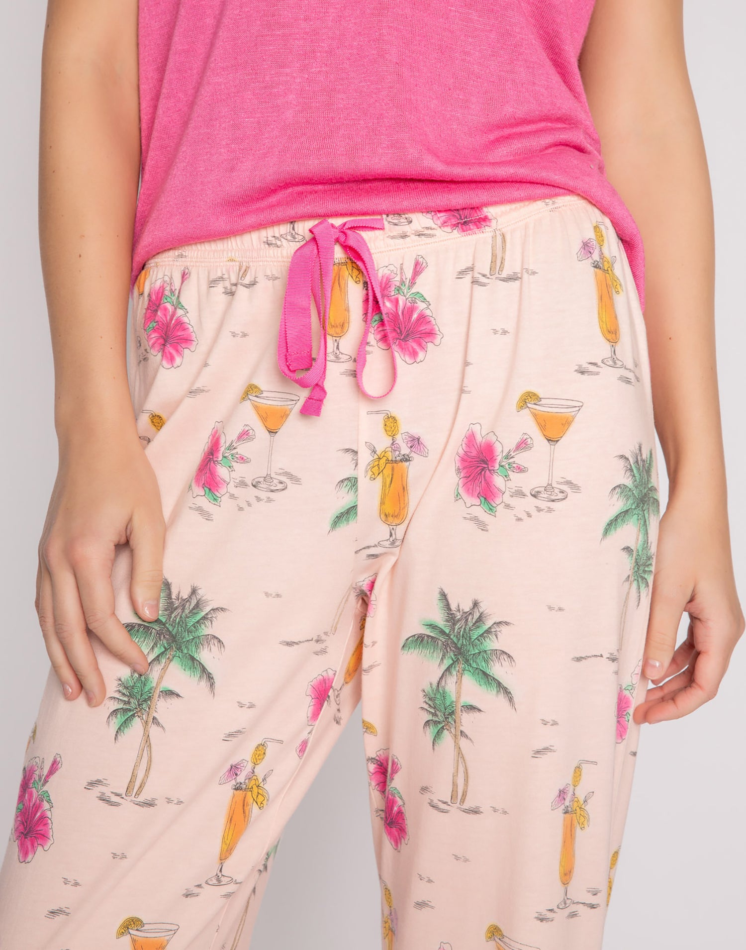Playful Prints Pant by P.J. Salvage in Pink Dream - Front Detail View