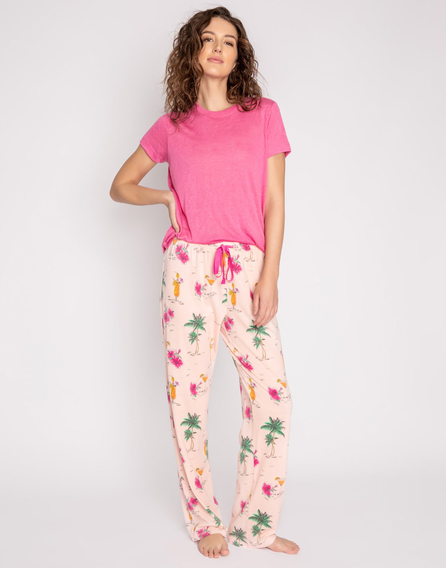 Playful Prints Pant by P.J. Salvage in Pink Dream - Front View