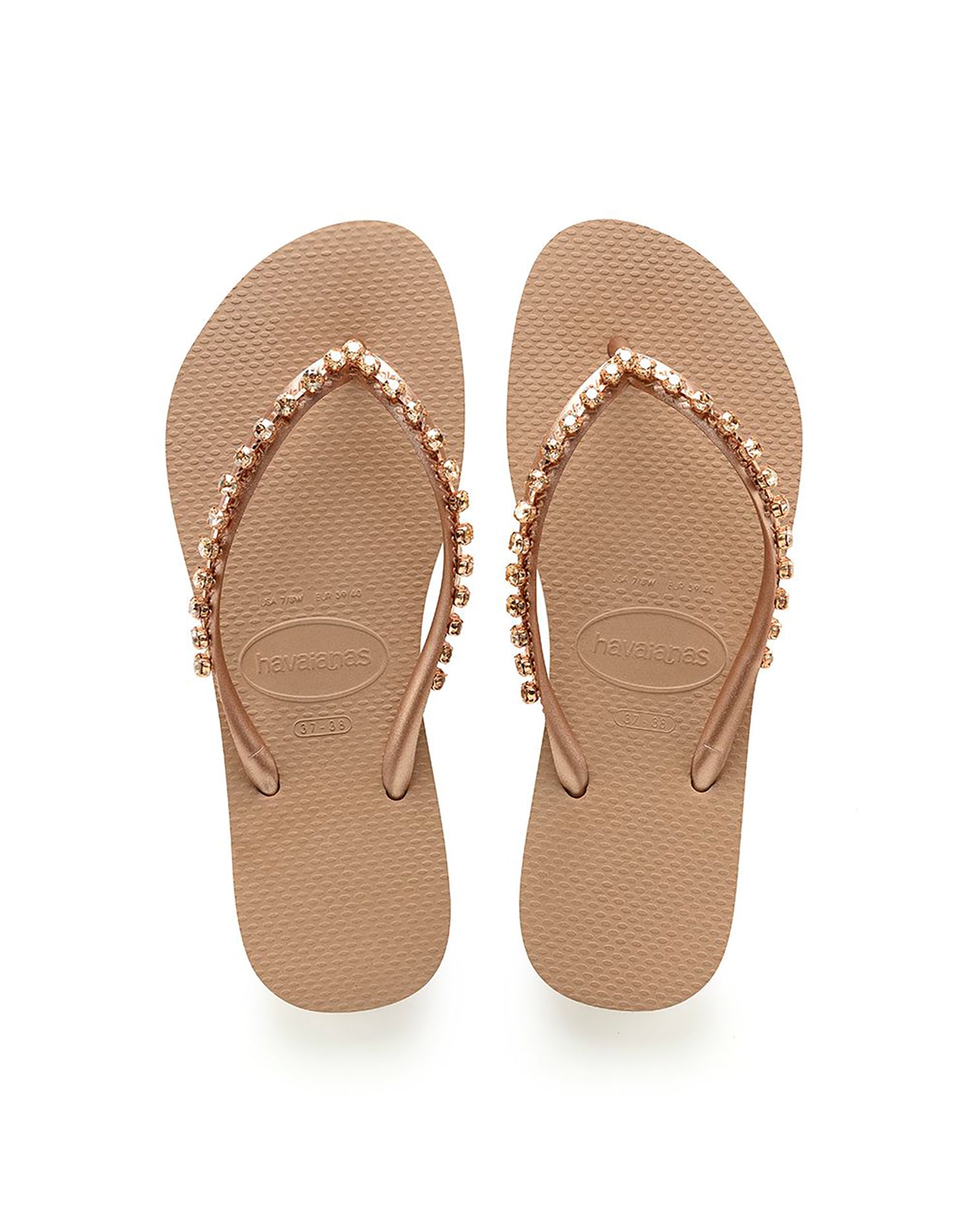 Slim Rock Mesh Sandal by Havaianas in Rose Gold - Front View