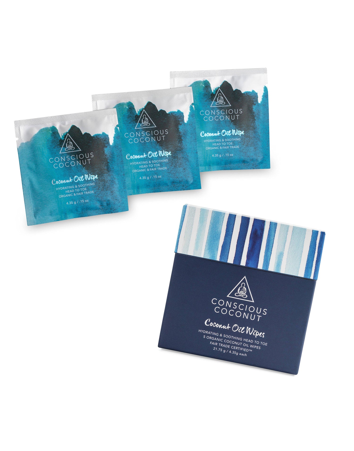 Soothing Coconut Oil Wipes (5 Travel Pack) by Conscious Coconut - Product View