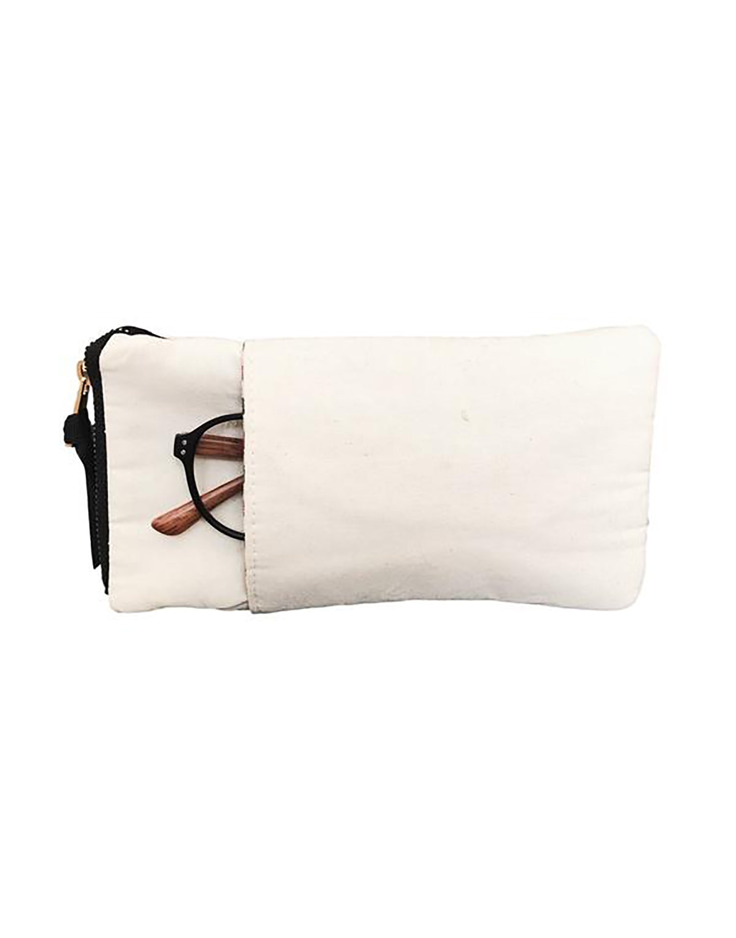 Bag-all's Sunglasses Case with Pocket in White - Back View