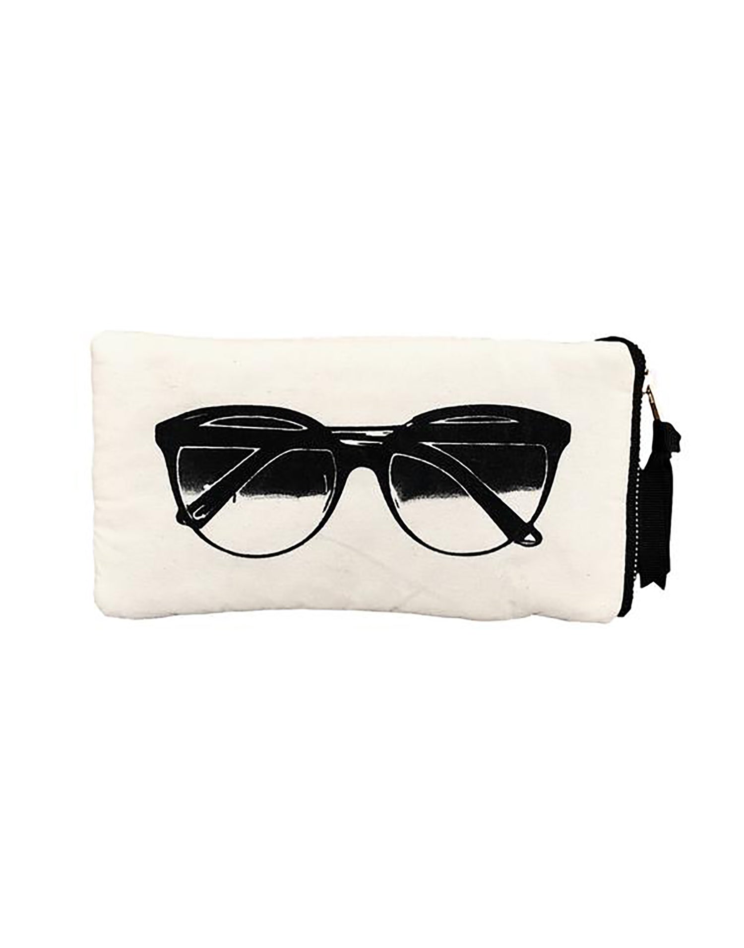 Bag-all's Sunglasses Case with Pocket in White - Front View