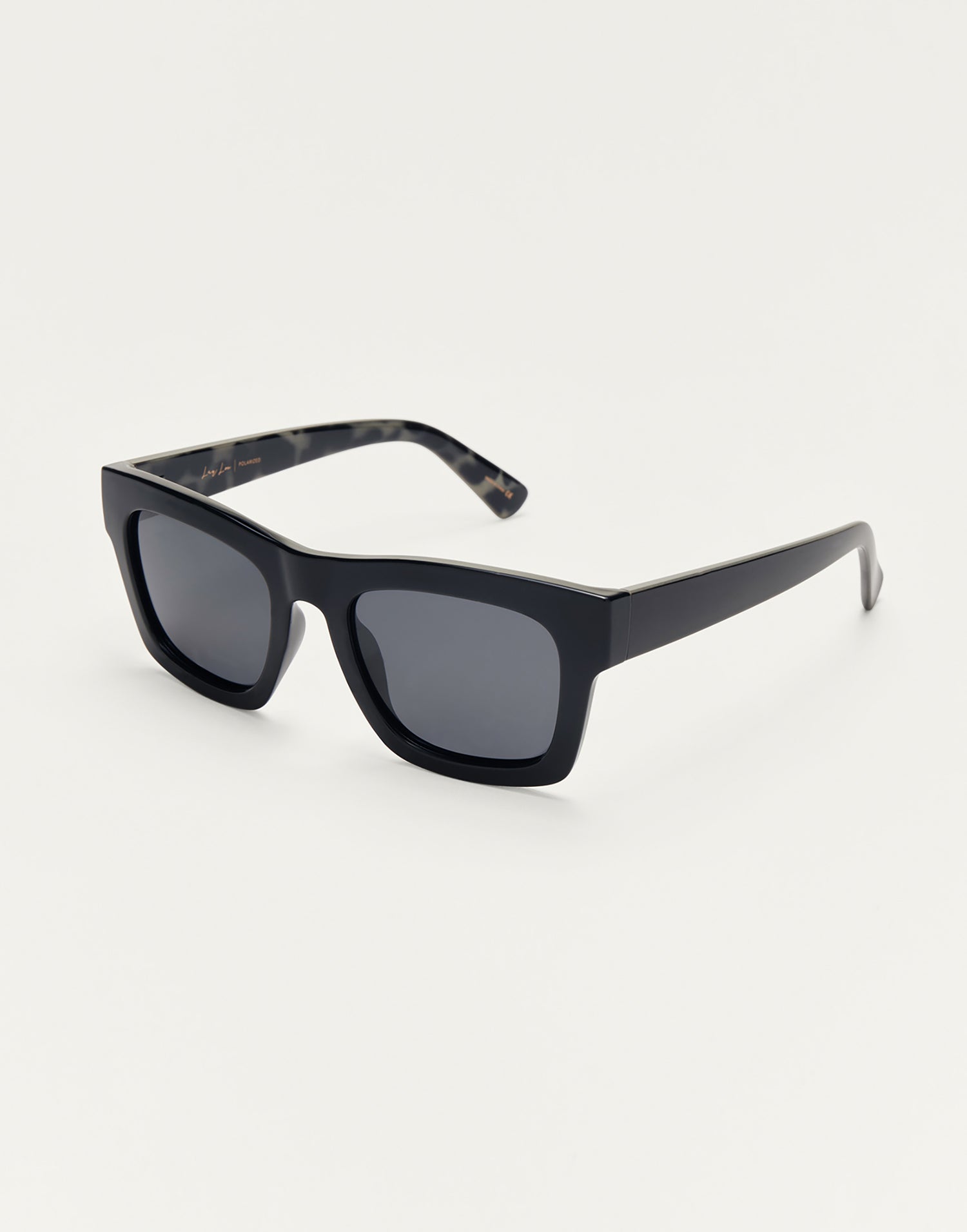 Laylow Sunglasses by Z Supply in Polished Black - Angled View