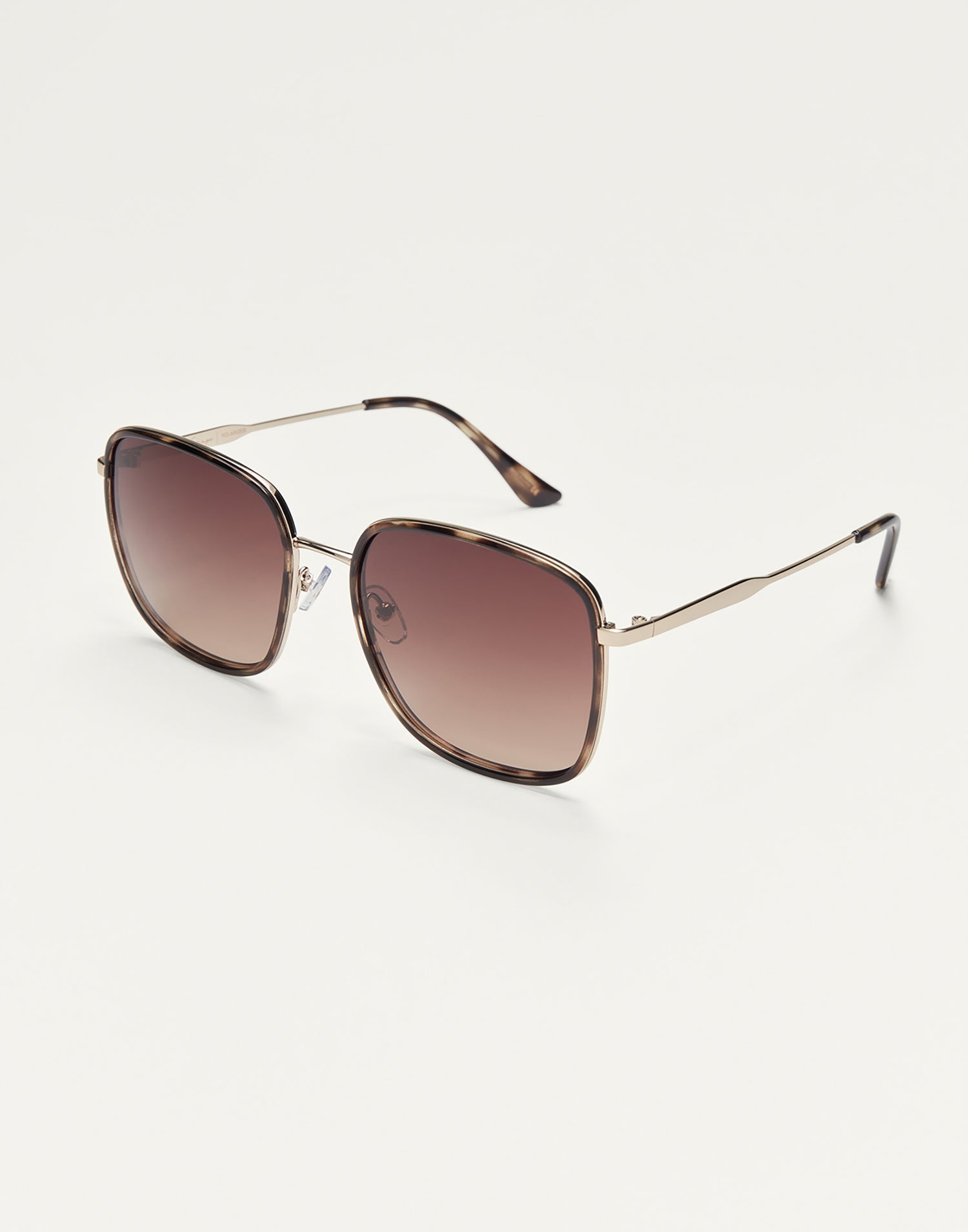 Escape Sunglasses by Z Supply in Brown Tortoise - Angled View